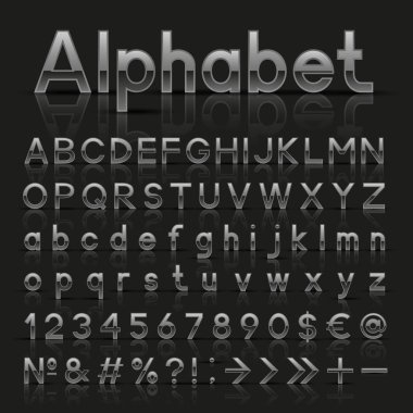 Dekoratif gümüş alfabesi