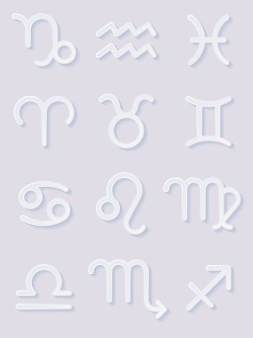 Kağıt zodyak işaretleri. Icons Set