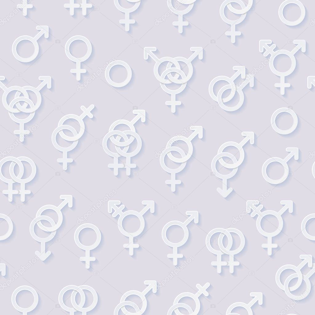 Seamless pattern with sexuality symbols