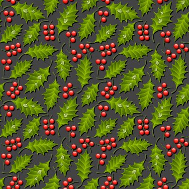 Holly ile sorunsuz çiçek desenli