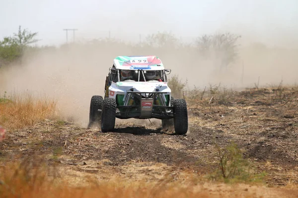 Front view of Racing white Bat rally car — Stock Photo, Image