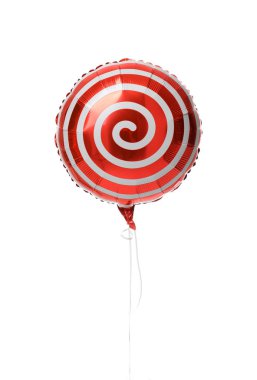 Tek kırmızı sarmal metalik balon doğum günü için