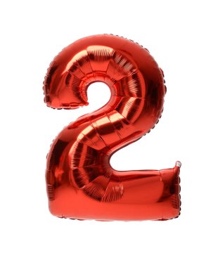 Kırmızı büyük 2 numaralı tek metalik balon doğum günü için ben
