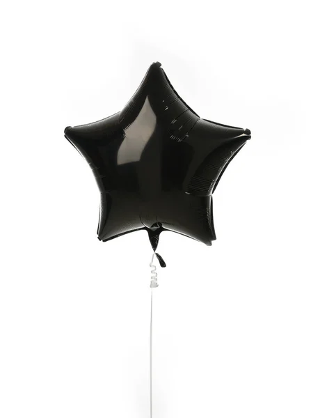 Enkele zwarte grote sterren metallic balloon-object voor verjaardag geïsoleerd — Stockfoto