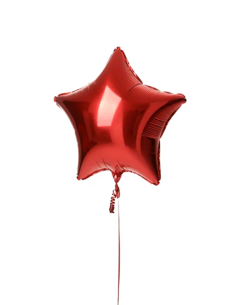 Single red big star metallic balloon object for birthday — Stock Photo, Image