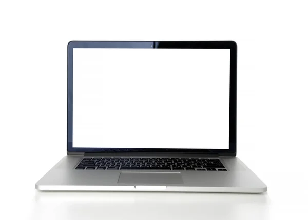 Laptop with blank screen on table isolated — Stock Photo, Image