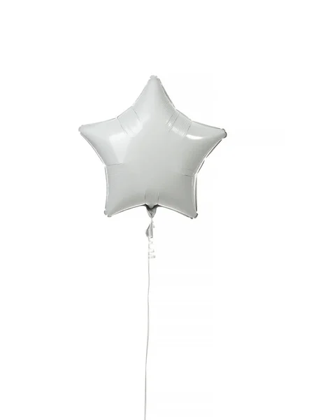 Único objeto balão estrela de ouro branco para festa de aniversário — Fotografia de Stock