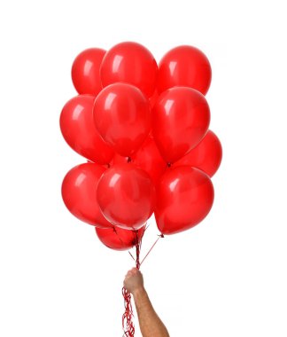  Adam elini tutmak büyük kırmızı balonlar nesne doğum günü partisi için demet 