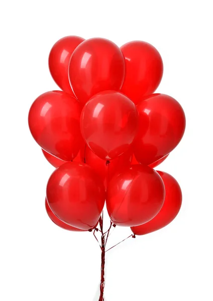 Kilka obiektu duże czerwone balony urodziny — Zdjęcie stockowe