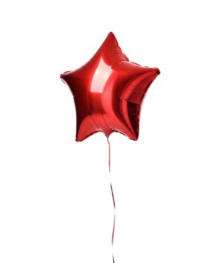 Tek büyük kırmızı yıldız balon ballon nesnesi izole doğum günü için