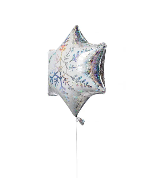 Objeto de balão floco de neve para aniversário ou ano novo festa de celebração de Natal isolado no branco — Fotografia de Stock