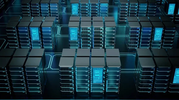 Internet Server room or super computer concept — Stock Photo, Image