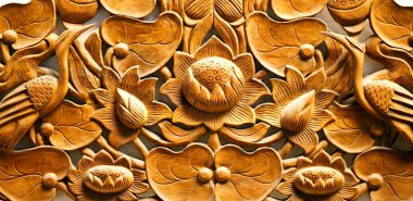 Beautiful wooden carving clipart