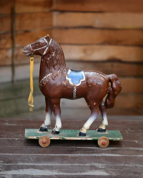 Childrens toy vintage horse — Stock Photo, Image