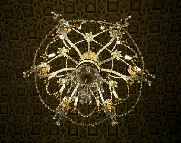 Beautiful chandelier on the ceiling — Stock Photo, Image