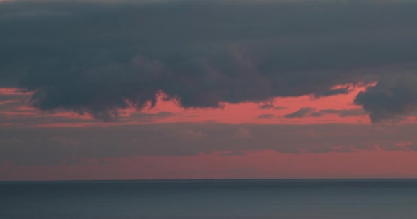 Cielo Del Atardecer Playa Horizonte Del Atardecer Sobre Agua Del — Vídeos de Stock