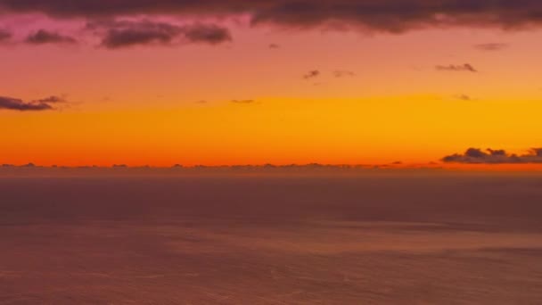 Cielo Atardecer Océano Naturaleza Hermoso Sol Noche Mar Azul Anaranjado — Vídeos de Stock