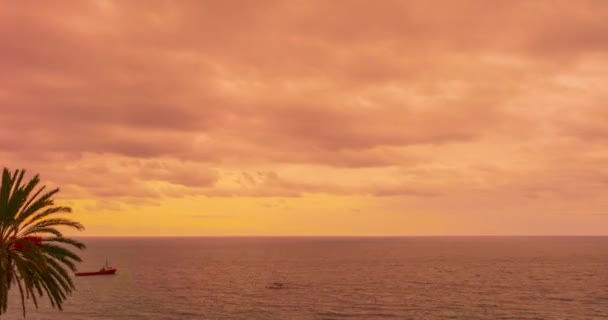 Mar Oceano Céu Por Sol Tarde Horizonte Água Sol Nascer — Vídeo de Stock