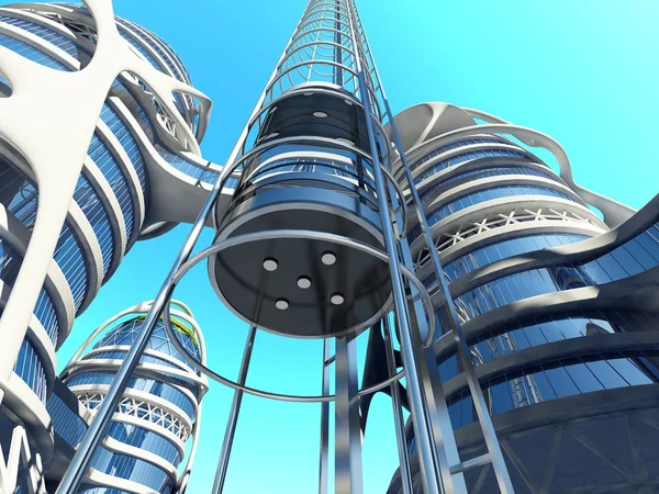 Skyskrapor, 3d render — Stockfoto