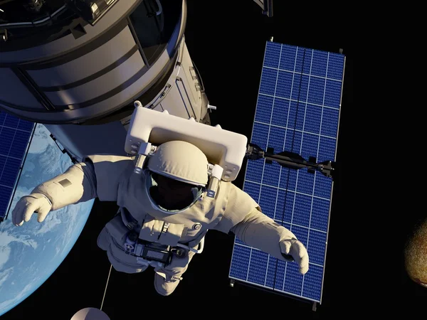 Ο αστροναύτης, 3d καθιστούν — Φωτογραφία Αρχείου