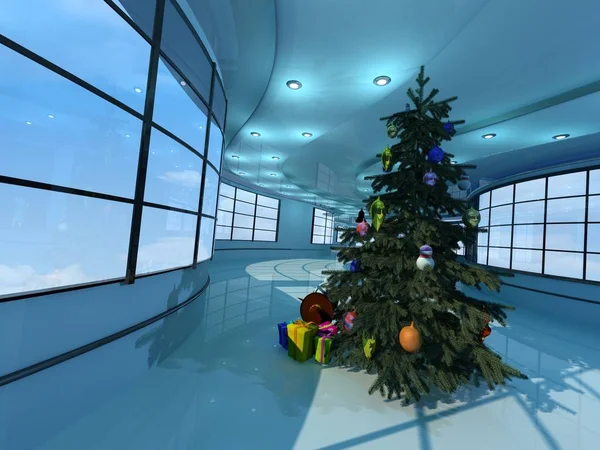 Árbol de Navidad, 3d render — Foto de Stock