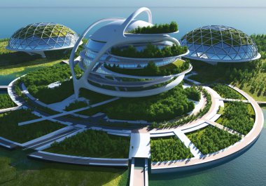 Oturma alanı, 3d render.