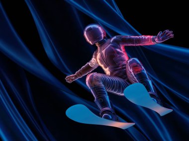 Üzerinde kayak atlama.