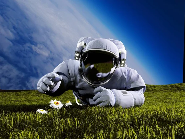 O astronauta .3d render — Fotografia de Stock