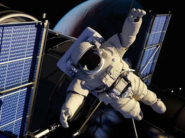 O astronauta, 3d render — Fotografia de Stock