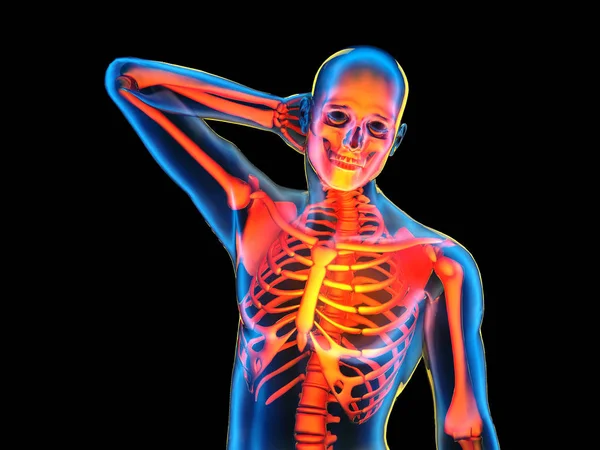 Esqueleto humano., 3d render — Fotografia de Stock