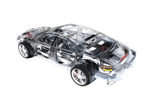 Модель автомобиля.. 3D рендеринг — стоковое фото