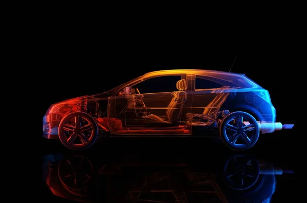 Model auto's., 3d render — Stockfoto