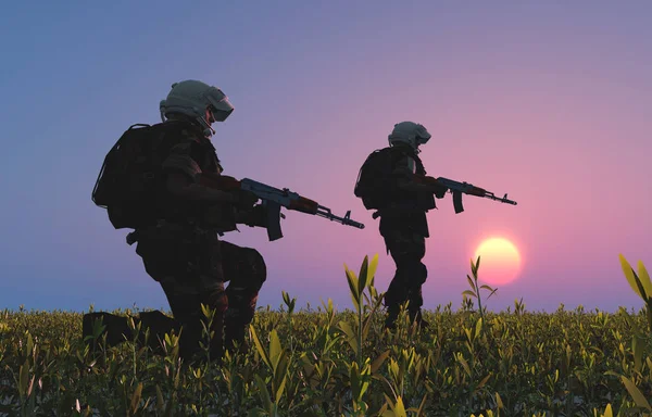 ทหาร ,การแสดงผล 3D — ภาพถ่ายสต็อก