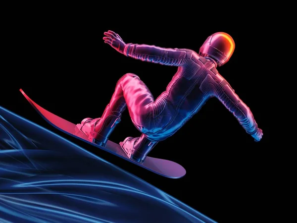 Snowboarder, 3d render — Fotografia de Stock