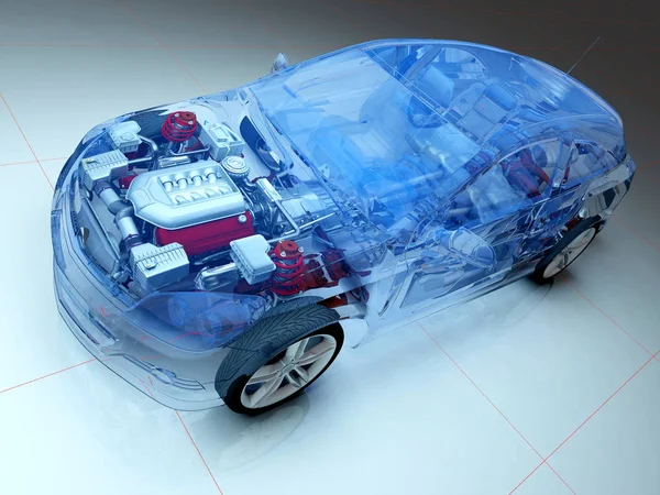 Transparent model cars. — Stock Photo, Image