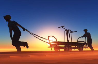  Madenciler.., 3d render