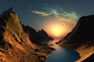  Space landscape3d render clipart