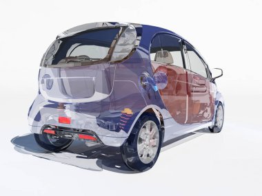 Şeffaf araba... 3D render
