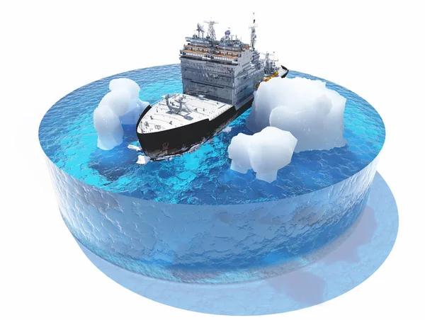 Quebra-gelo, renderização 3d — Fotografia de Stock