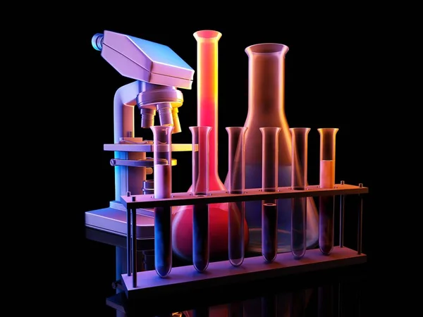 Análise química., 3d render — Fotografia de Stock