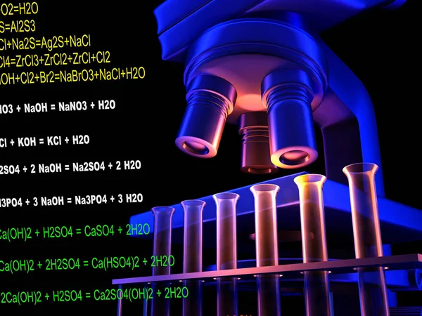 Análise química., 3d render — Fotografia de Stock