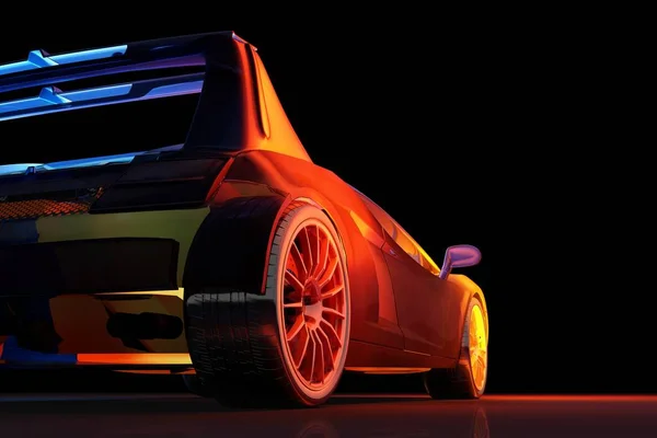 Carros de corrida, renderização 3d — Fotografia de Stock
