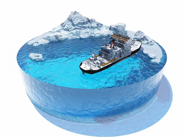 砕氷船、3 d のレンダリング — ストック写真