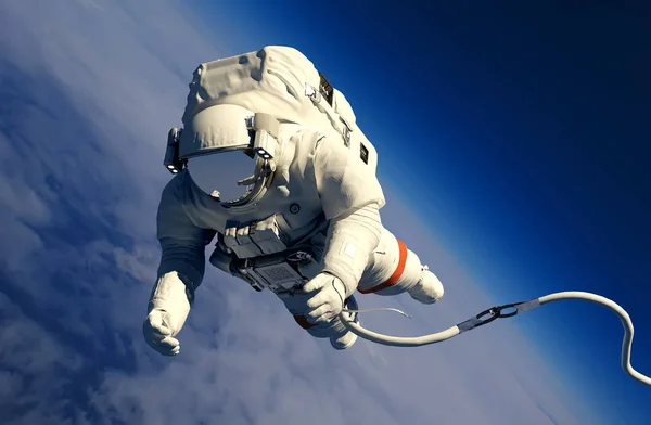 Astronaut ovan molnen — Stockfoto