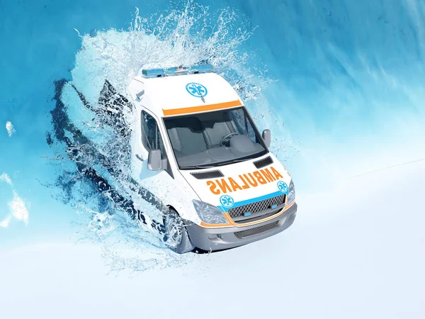 Ambulance sous l'eau . — Photo