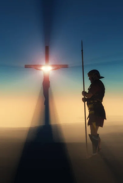 Ukrzyżowanego Jezusa .3d render — Zdjęcie stockowe