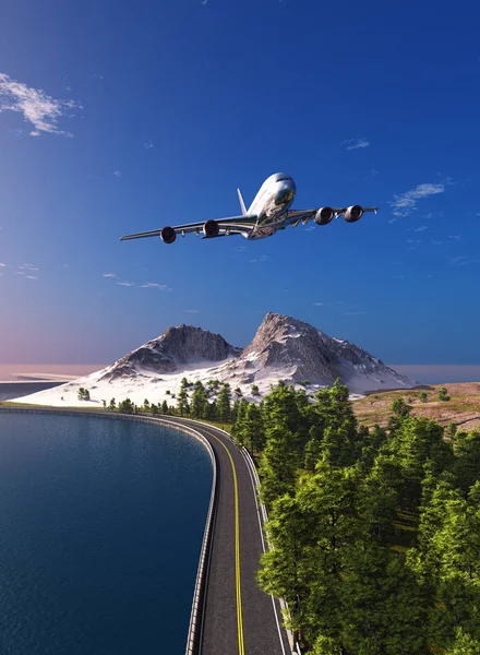 Airplane .3d render — Stock Photo, Image