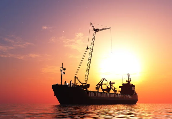 The ship with a crane — Stock Photo, Image