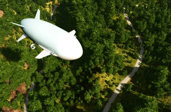 El dirigible, 3d render — Foto de Stock