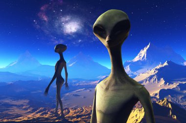  Uzaylı. ., 3d render